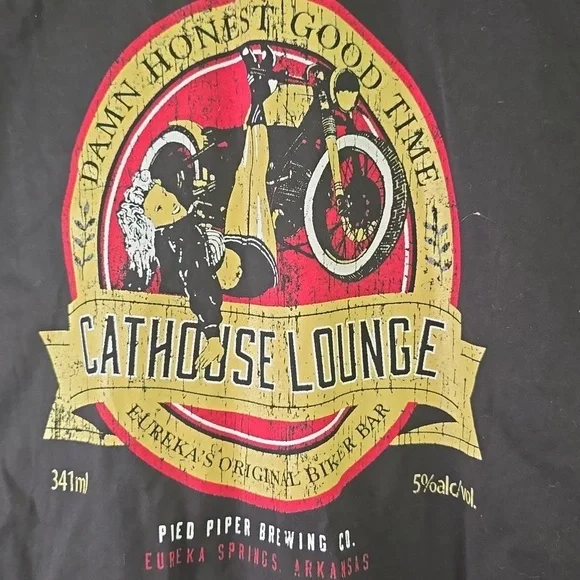 Mens Bikers Black Sleeveless Button-Up Shirt/Cathouse Lounge, Multiple Sz - Picture 4 of 8